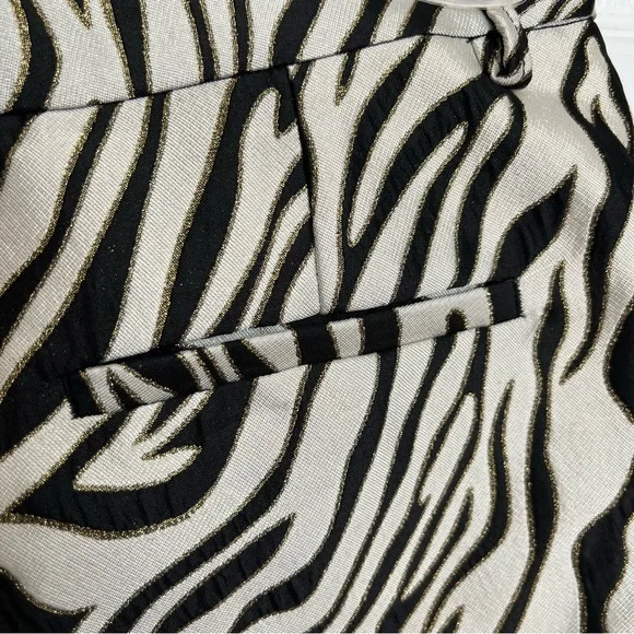 Lilly Pulitzer Metallic Gretchen High Rise Zebra Jacquard Animal Print Shorts